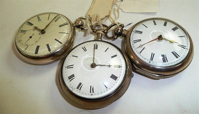 Lot 319 - Two silver pair cased pocket watches and a silver pocket watch (3)