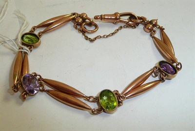 Lot 328 - 9ct and coloured stone bracelet