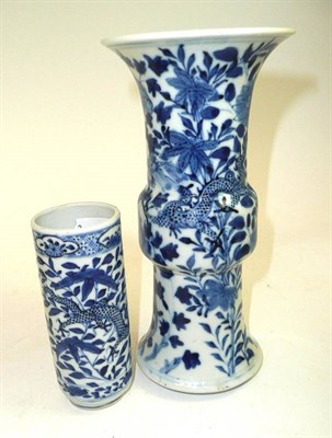 Lot 348 - Late 19th century Chinese blue and white vase and another