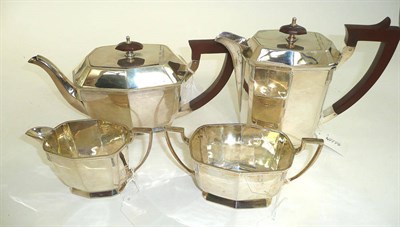 Lot 361 - A silver four piece tea set, 1937