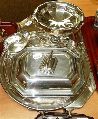 Lot 363 - A quantity of electroplate, tray, entree dish, two bowls and sauce boat