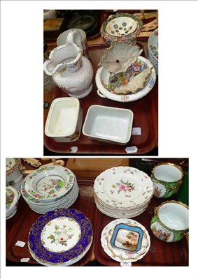 Lot 387 - A quantity of Spode ironstone plates, a quantity of German porcelain floral decorated plates, a...