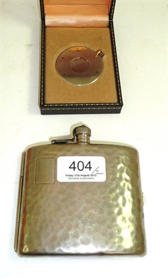 Lot 404 - A cased Dunhill cigar cutter and combination cigarette case/hip flask