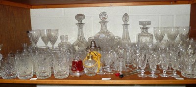 Lot 418 - A shelf of assorted cut glass