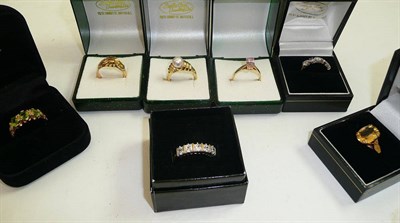 Lot 461 - Seven rings some gold and stone set