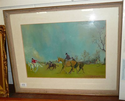 Lot 476 - Fawcett, oil on card, hunting study