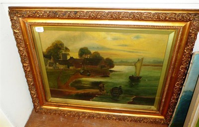 Lot 487 - A framed oil by R Stewart RA 1906, exhibit 1900