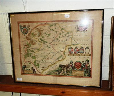 Lot 492 - Framed map of Rutland and another