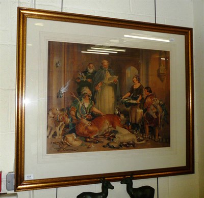 Lot 504 - Watercolour after Sir Edwin Landseer 'Bolton Abbey in the Olden Time'