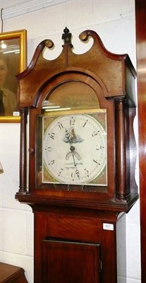 Lot 521 - An early 19th century oak thirty hour longcase clock with painted dial, Stogesey, Devon