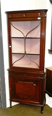 Lot 541 - A floor standing corner display cabinet, also a small telephone table