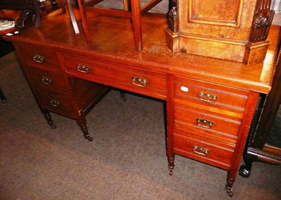 Lot 547 - Edwardian mahogany office desk with rectangular top