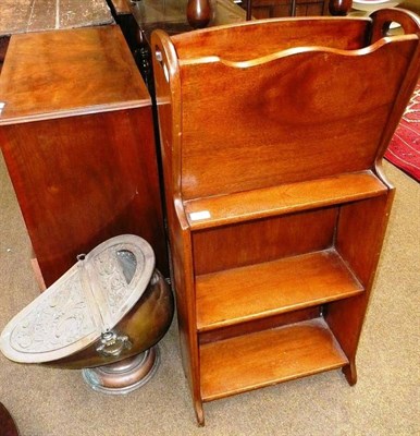 Lot 563 - A Victorian coal scuttle and a small bookcase