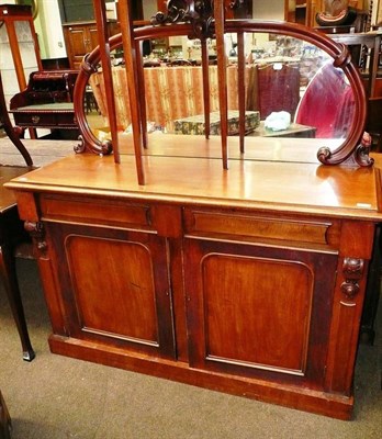 Lot 568 - A Victorian mahogany sideboard with mirror back