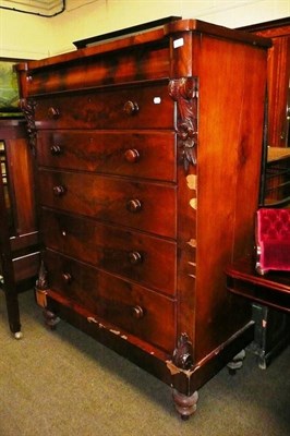 Lot 621 - Victorian mahogany lobby chest, some veneer losses