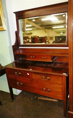 Lot 638 - An Edwardian inlaid mahogany dressing table with swing mirror back