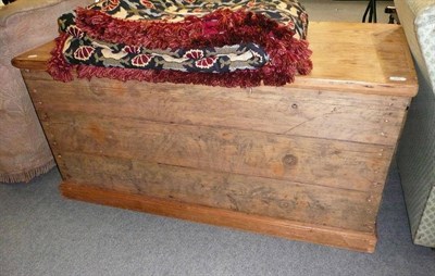 Lot 707 - Large pine linen trunk