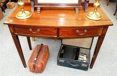 Lot 770 - A 19th century mahogany writing table with two drawers