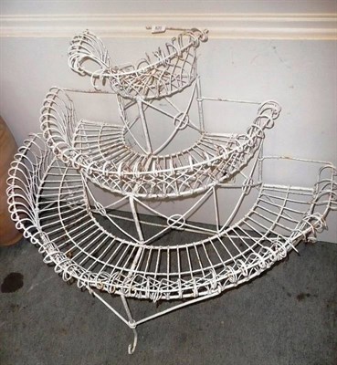 Lot 820 - A Victorian wirework flower pot stand