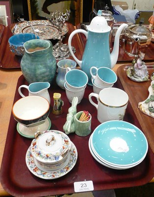 Lot 23 - A Susie Cooper ten piece coffee set and a quantity of assorted ceramics on a tray