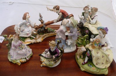 Lot 24 - Six Continental porcelain figures