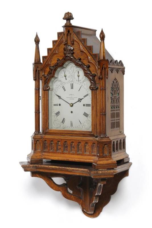 Lot 985 - An Oak Chiming Bracket Clock, signed Gabriel, 24 Bishopsgate St Within, London, circa 1870,...