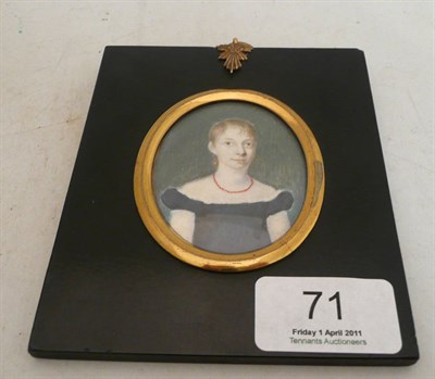 Lot 71 - Miniature portrait of a girl on ivory