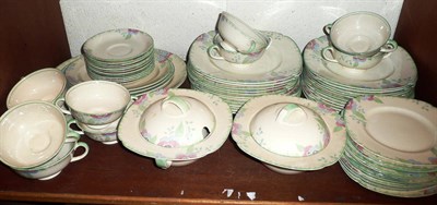 Lot 98 - A Royal Doulton 'Nerissa' earthenware part dinner service on two shelves