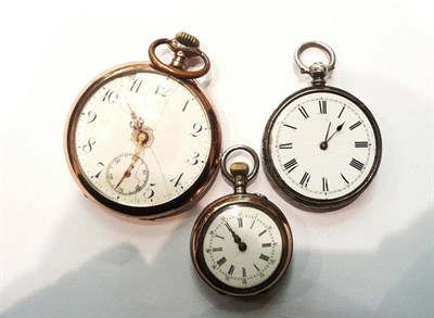 Lot 135 - Three Continental silver cased pocket watches