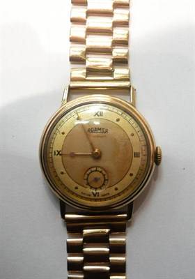 Lot 149 - A Roamer wristwatch with champagne dial and 9ct gold bracelet