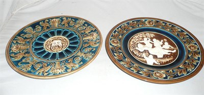 Lot 156 - Two Majolica chargers by Schutz, Blansko