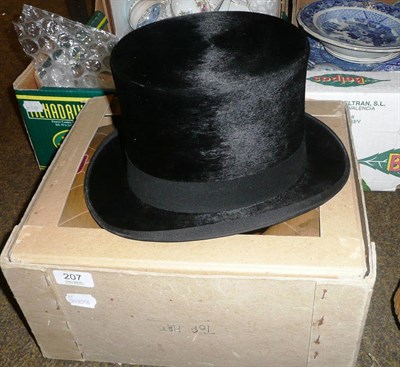 Lot 207 - A boxed top hat