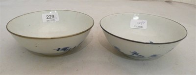 Lot 229 - A pair of Chinese blue and white bowls with metal rims