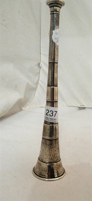 Lot 237 - An Edward VIII silver hunting horn engraved to The Cottesmore Hunt, London 1936, 4oz