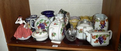 Lot 243 - A collection of Ringtons 'Vine' pattern china, Maling sundae dishes, Doulton Bacchus jug,...