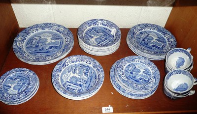 Lot 244 - A Spode Copeland blue and white Italian pattern tea and dinner wares