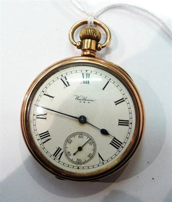 Lot 282 - A Waltham 9ct gold pocket watch