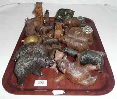 Lot 293 - A collection of Black Forest and other carved wooden bears