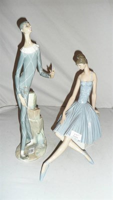 Lot 295 - A Lladro figure of a female ballerina and another figure of a male ballet dancer