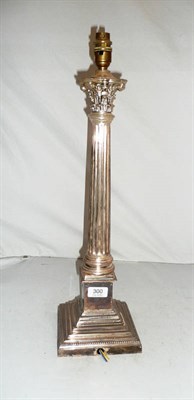 Lot 300 - A plated Corinthian column lamp base