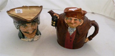 Lot 311 - An Old Charley teapot and a Dick Turpin character jug