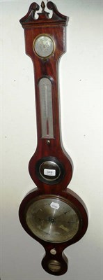 Lot 349 - George III mahogany wheel barometer by G & L Guanziro of London