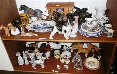 Lot 357 - Two shelves of decorative ceramics and ornamental items