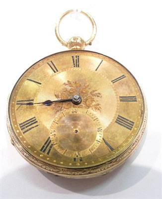 Lot 375 - An 18ct gold open faced pocket watch