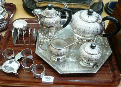 Lot 399 - A Malaysian silver coloured metal tea set and tray