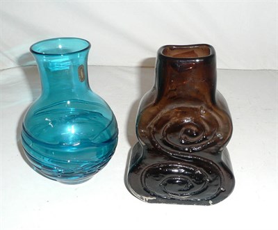 Lot 400 - A Whitefriar's 'Cello' vase and another Whitefriar's vase with original label (2)