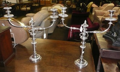 Lot 428 - A pair of electroplate candelabra