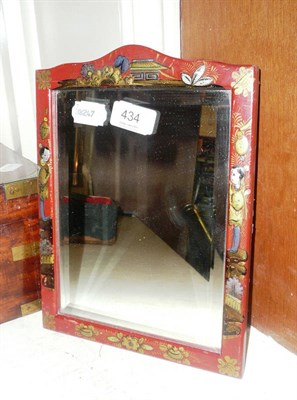 Lot 434 - A 1920's red Japanned easel mirror