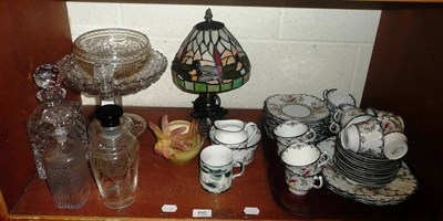 Lot 440 - German mug embossed with a polar bear hunt, a bone china tea service, two decanters, Royal Dux vase