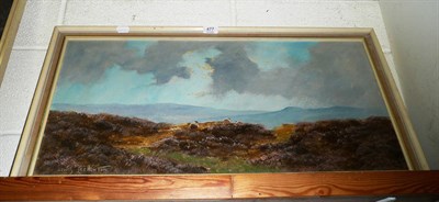 Lot 477 - Lewis Creighton - Moorland scene, oil